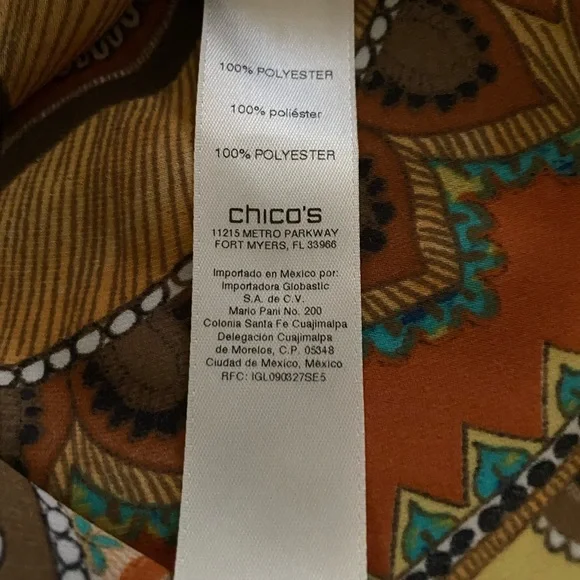 Chico’s Top… beautiful colors puffed sleeves. - Picture 4 of 6